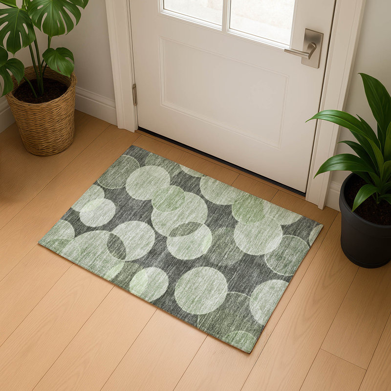 Premium Machine Washable Lubbers AMF1751 Geometric Rug, Rectangle 1'8" x 2'6"