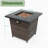 50,000 BTU Square Propane Fire Pit Table - 28" Outdoor Patio Heater With Steel Frame & Wicker Base