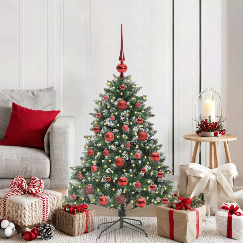 Artificial Christmas Tree with 150 LEDs 85 x 85 x 120 cm, Red