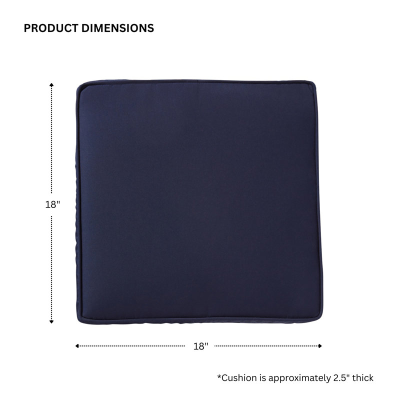 Sunbrella Casual Comfort 18" x 18" Chair Pad, Canvas Navy
