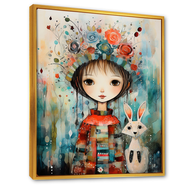Mignon décorations de Noël pour enfants III - Art mural, Cadre flottant doré, 44" H x 34" W