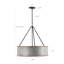 5-Light Hand-brushed Metal Drum Chandelier-815719816