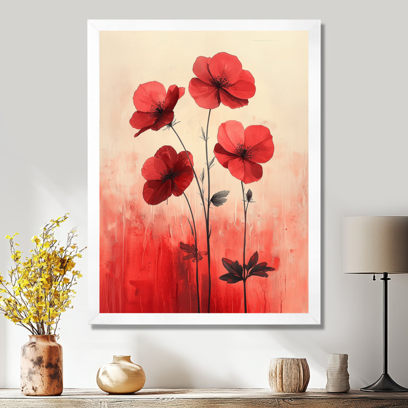 Kierra - décoration murale florale, H 40 po x l 30 po, Blanc, Picture Framed