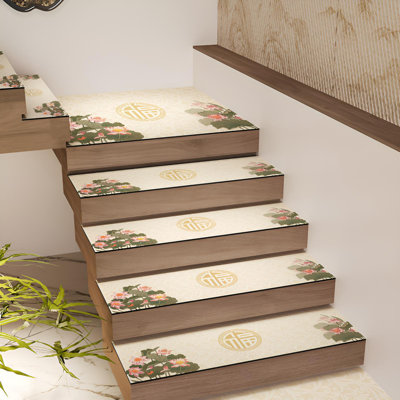 Tapis d'escalier antidérapant de style chinois moderne