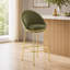Tabouret de bar 40,8 po de style moderne vert olive avec pieds dorés polis - ensemble de 2