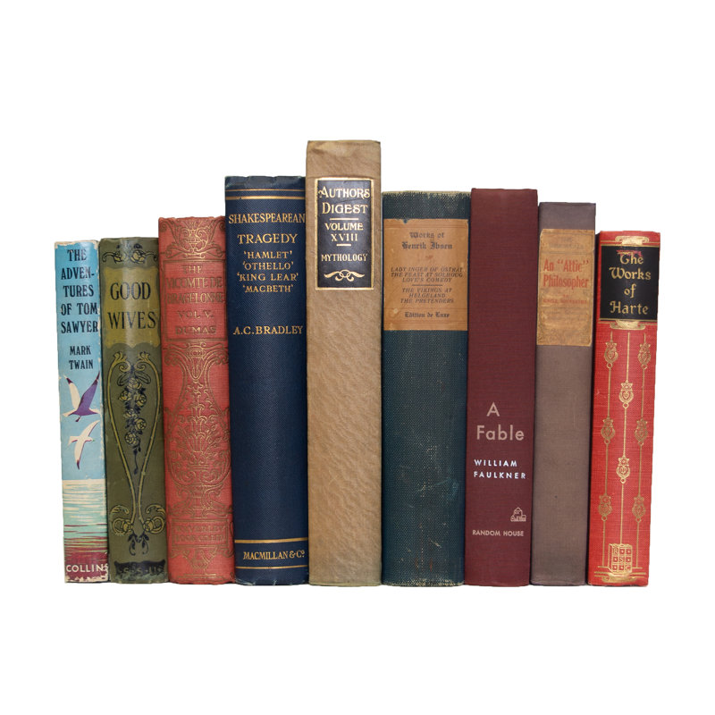 Livres décoratifs - Ensemble de livres Vintage World Classics - Sujet de livres au pied