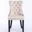 De 2 chaises de salle à manger en velours beige. Revêtement contemporain en bois massif. Conception avec garniture cloutée. Dossier haut confortable. Rivets décoratifs pour l'élégance. Coussin en mousse Rebond. Cadre, 280 lb-1015827000