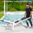 Chaise Lounge Chair Outdoor, 5-position Adjustable Patio Beach  With Wheels & Cup Holder-1359803530