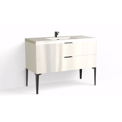 Avila 48" W Freestanding Single Bathroom Vanity with Dean Leg