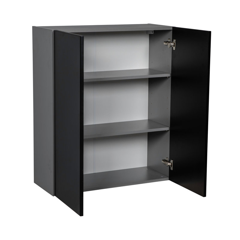 Open Particleboard Standard Wall Cabinet Ready-to-Assemble, 36" H x 24" W, Black Matte
