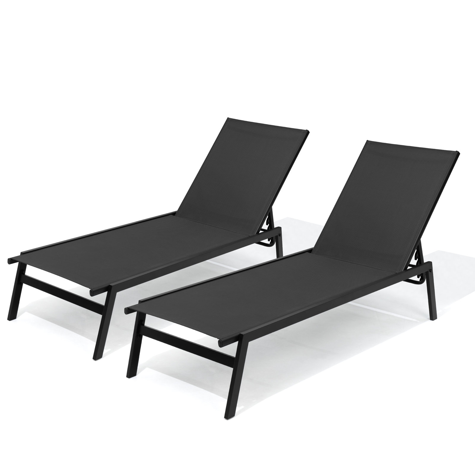 Wellsworth 24" Patio Chaise Lounge Set, Black/Black