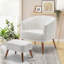 Fauteuil demi-tonneau en velours de 26 po avec repose-pieds Karcyn