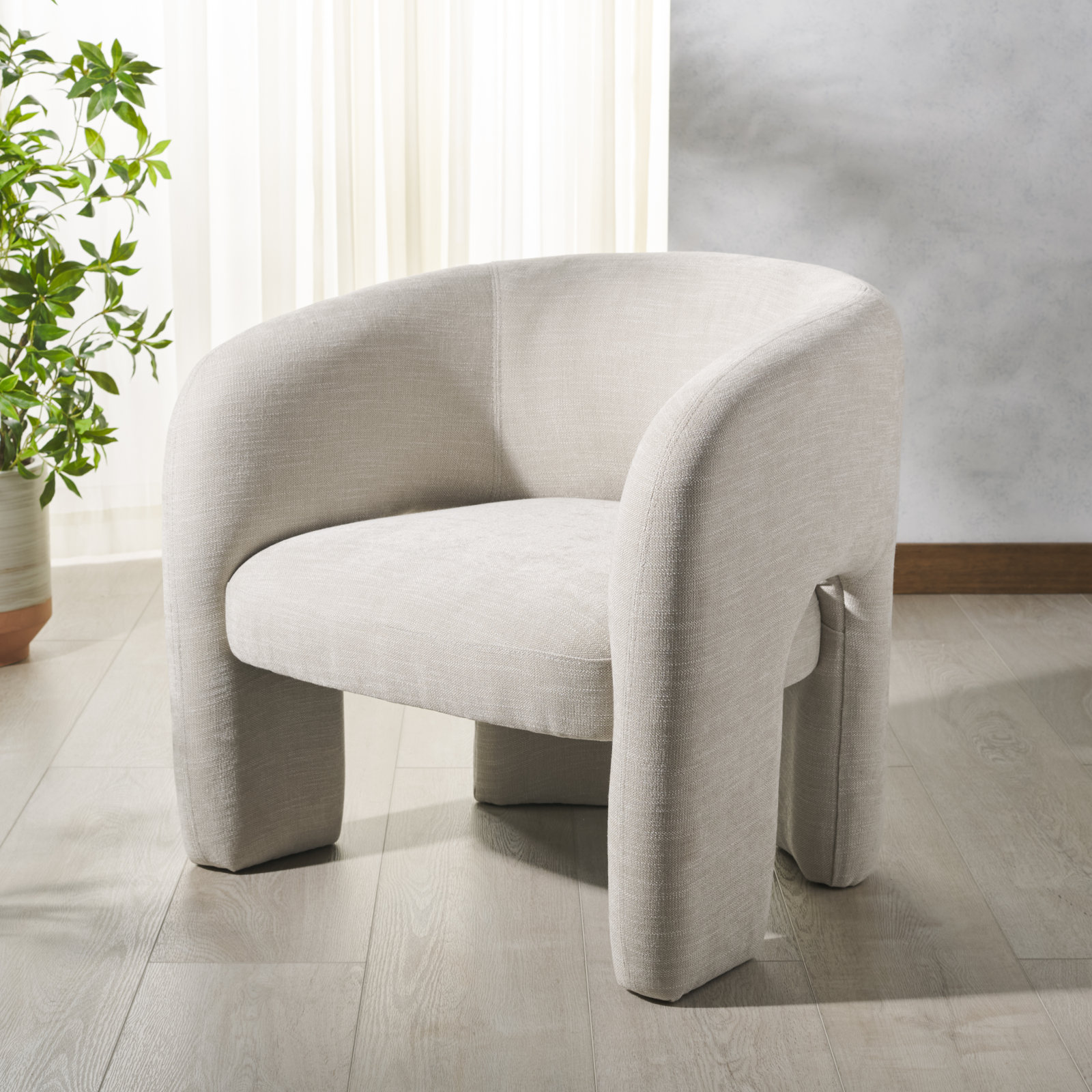Tamlyn Performance Fabric Accent Chair, Beige