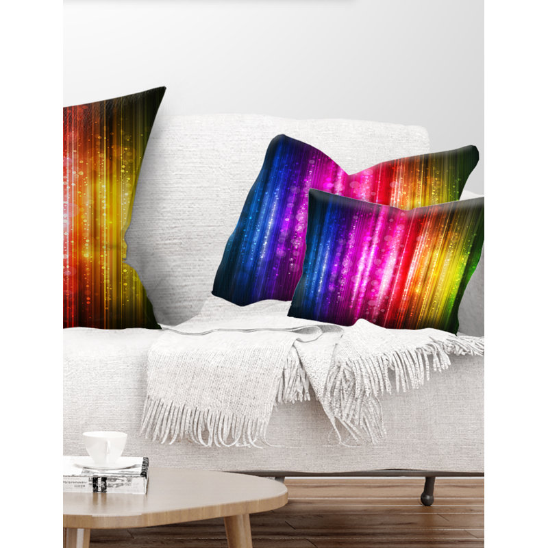 Fond lumineux - Coussin imprimé abstrait, 12 po x 20 po, Rectangulaire