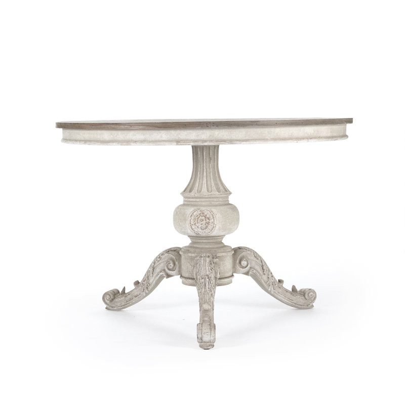 Chandler Round Weathered Wood Extendable Dining Table