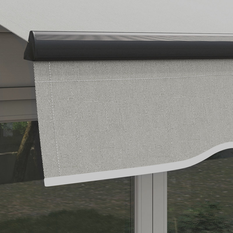 Auvent de terrasse rétractable en polyester 59,1 po Outsunny, Gris, H 59,1 po x l 98,4 po x P 78,7 po