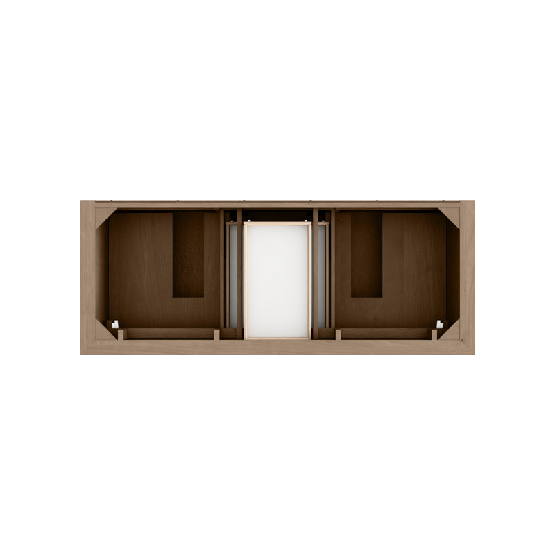 Brookfield 60'' W Double Vanity, Pecan, Eternal Jasmine Pearl