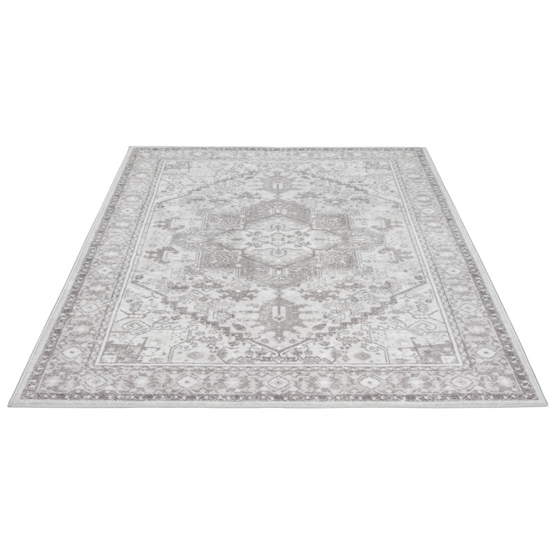Cloyed Oriental Machine -made Area Rug, Grey/Brown/Blue, Rectangular 80 x 150cm
