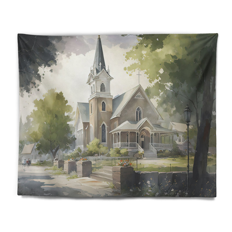 Tapisserie en polyester jaune et gris Farmhouse Monochome, H 50 po x l 60 po