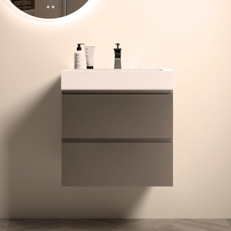 Meuble-lavabo mural 24 po avec lavabo 24 po, Blanc