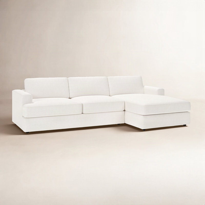 Cayden Sectional with Chaise, Nomad Snow Crypton® Chenille, Right Hand Facing