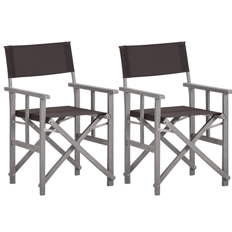 Adreanna Folding Director Chair, Black, Grey