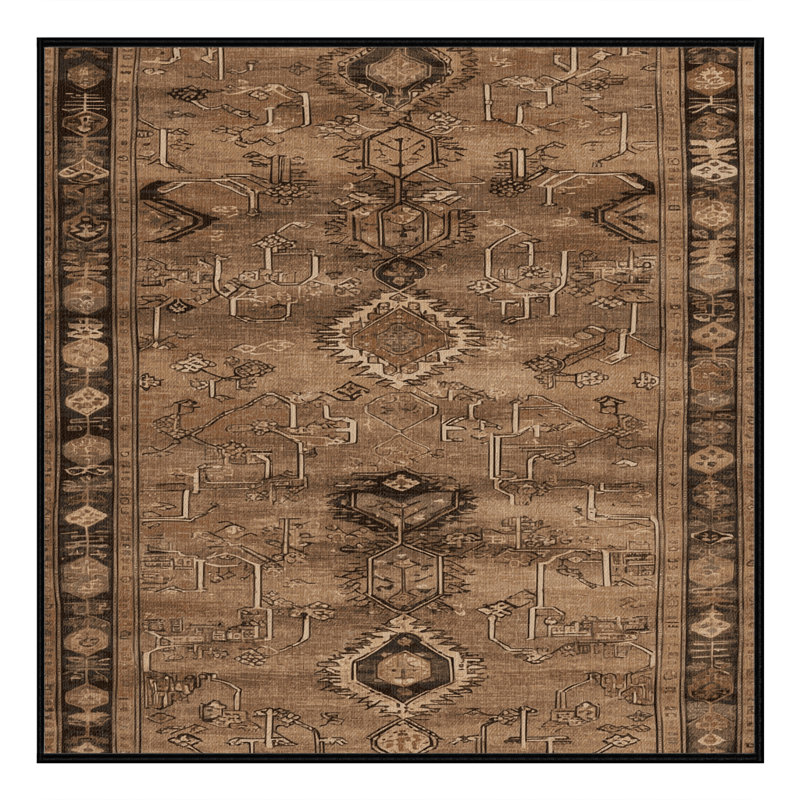 Machine Washable Turkish Brown Area Rug, Square 8'