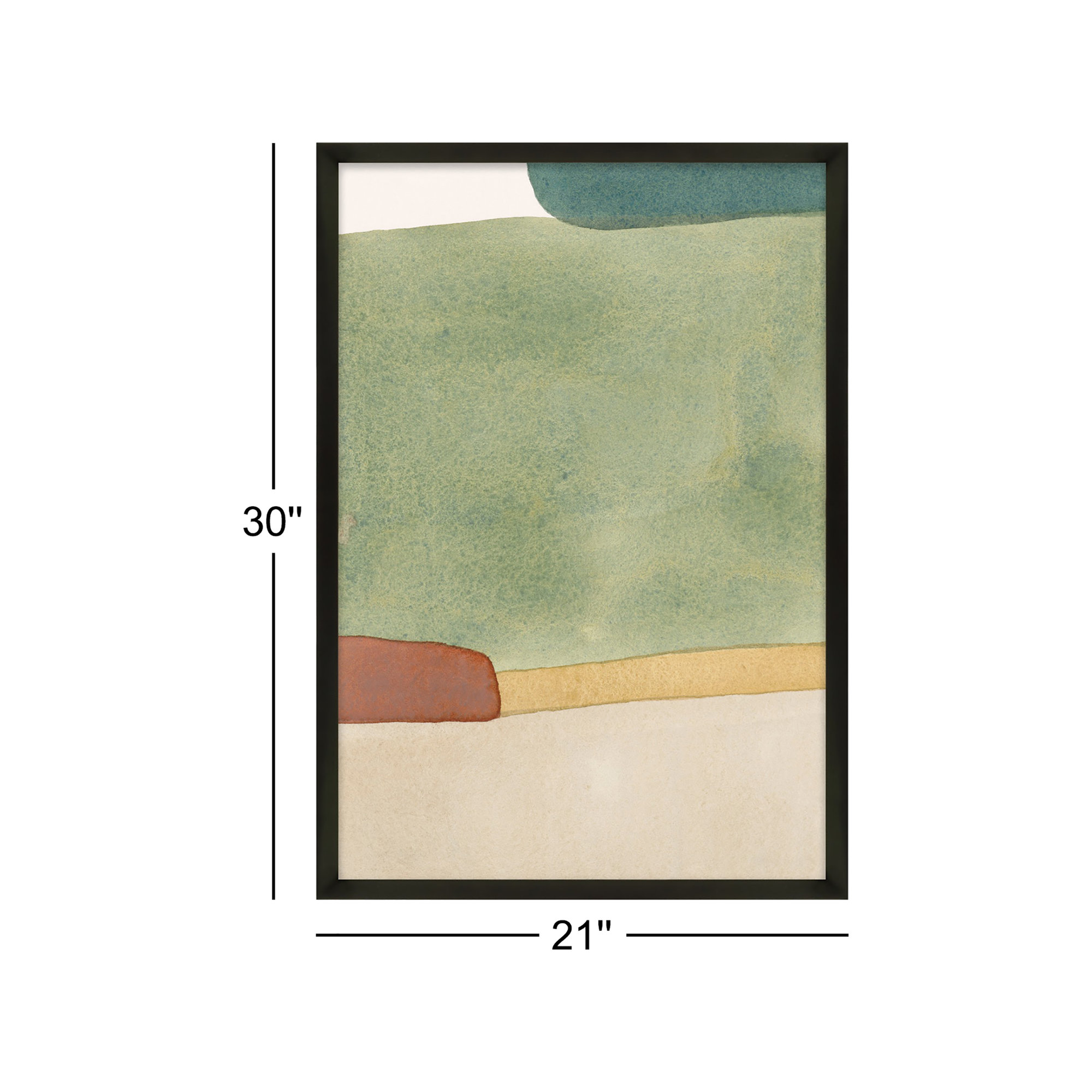 Distant Green by Julia Balfour, 21" W x 30" H, Black