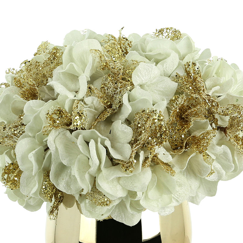 Hydrangea Holiday Arrangement Bundle, Red/White/Gold