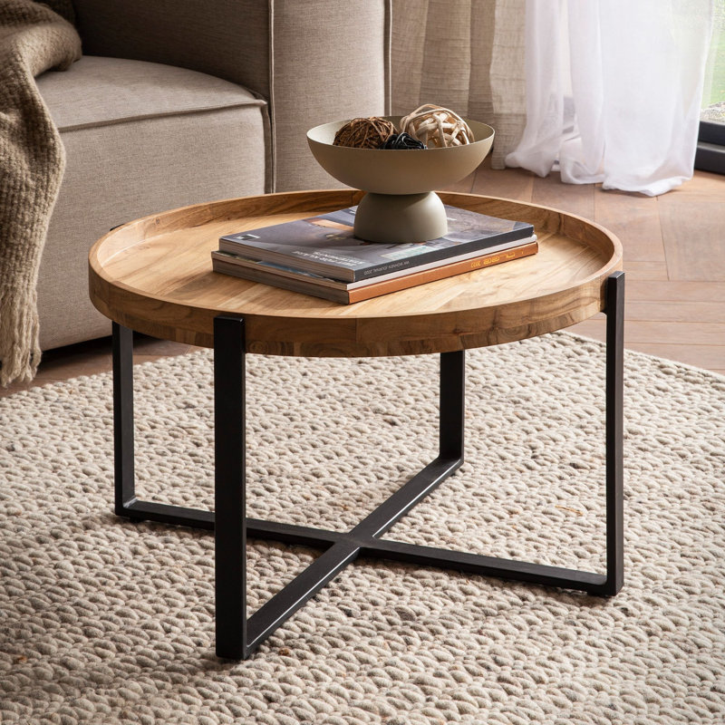 60cm Solid Wood Top Console Table