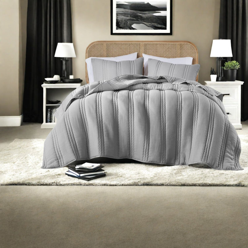 Comfortable Gray Bedding Sets, King Size, Modern Style For Home
