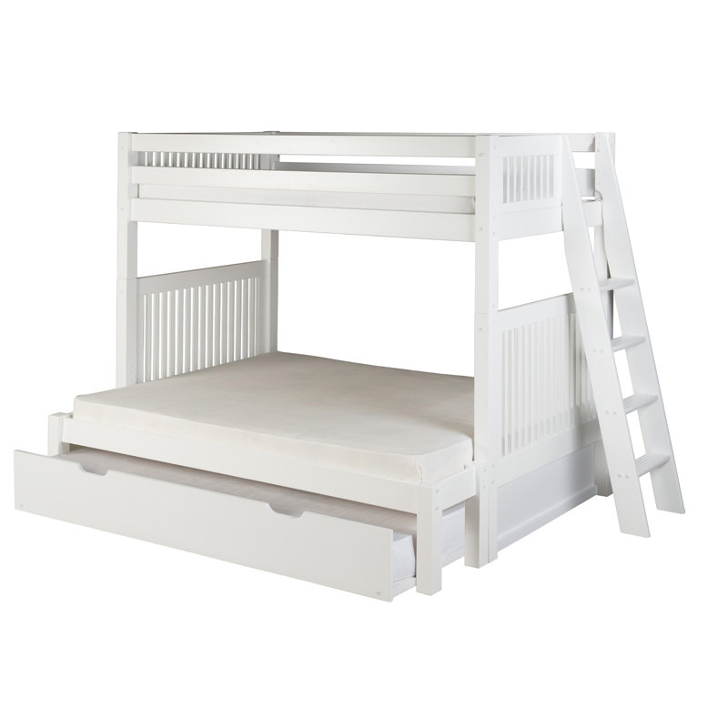 Lit simple superposé au dessus d'un lit double avec gigogne Friedemar