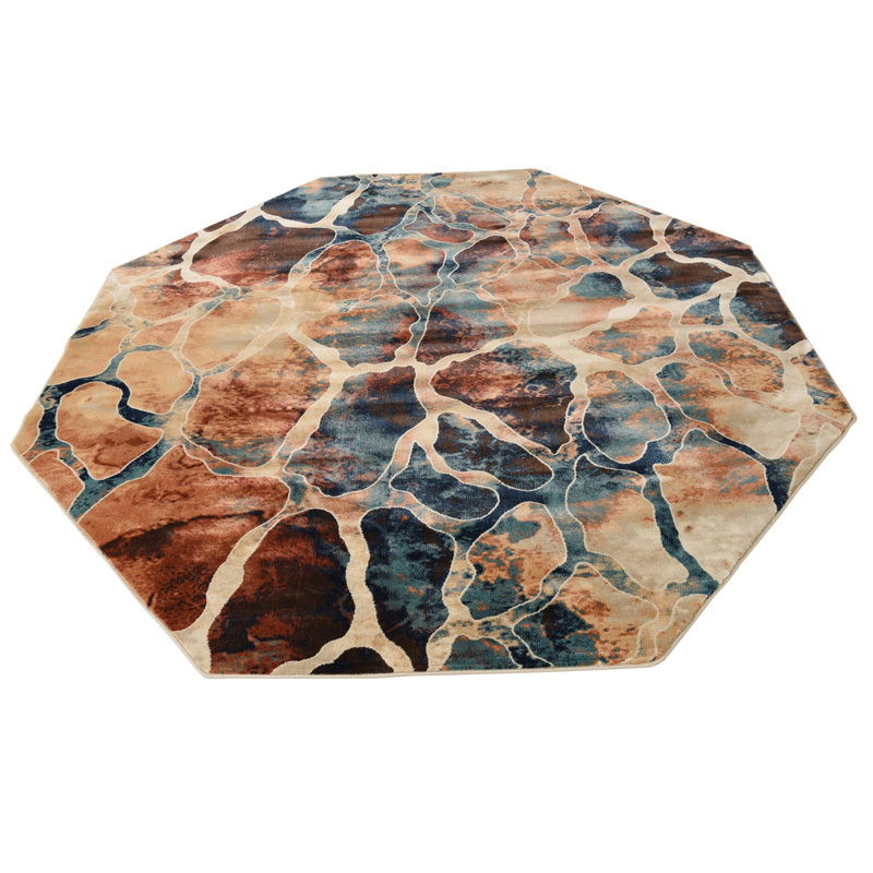 Abstract Indoor Rug, Octagon 5'3"