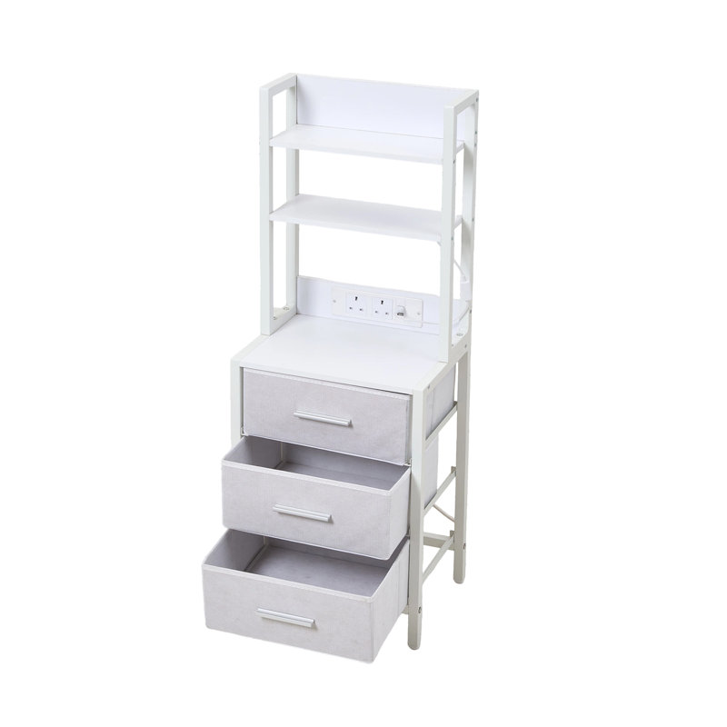 39 cm W Bedside Table, White