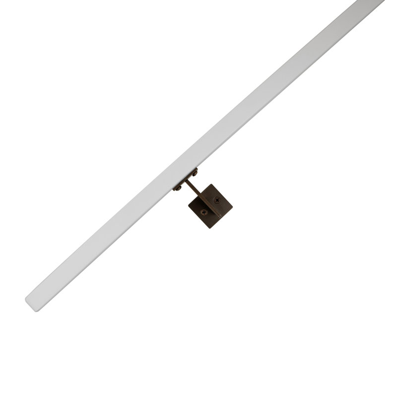 Urban Contemporary Handrail Grab Bar Kit, L Steel Brackets, Returns to Wall, Powder Coat, 156" W, Bronze/Satin White
