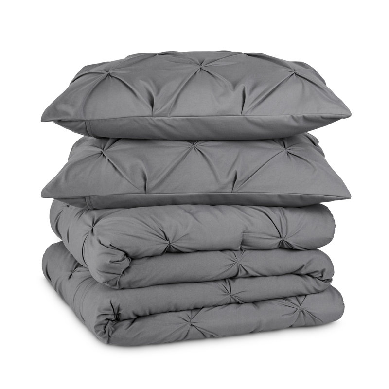 Down Alternative Pintuck Comforter Set, Full Comforter + 2 Standard Shams