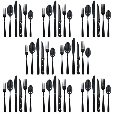 48 pièces de vaisselle en acier inoxydable pour 8 personnes.