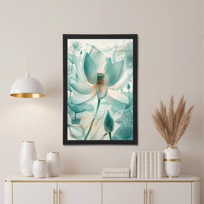 Fleur de lotus, reproduction d'art sur toile tendue sur toile, ensemble de 1