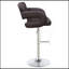 Tabouret de bar réglable brun et chrome