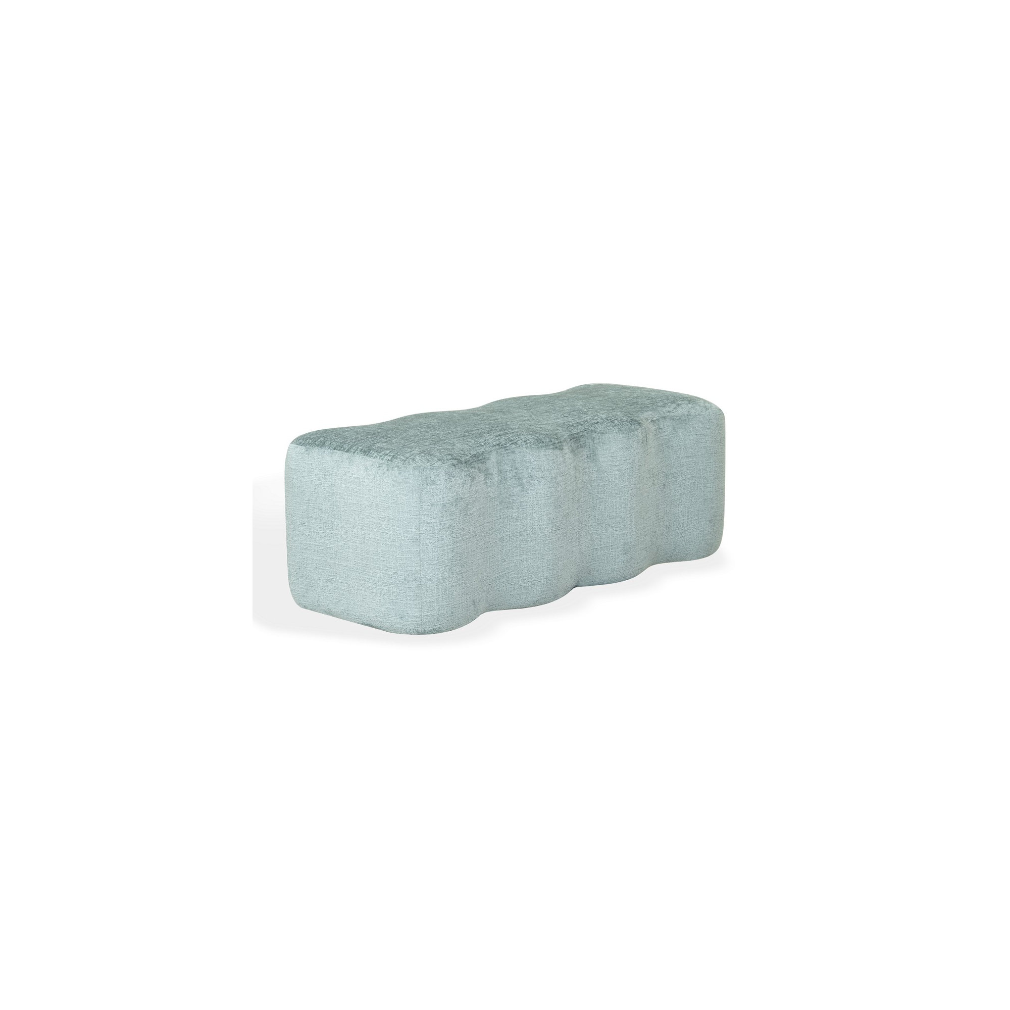 Sellma Chenille Bench, Blue Chenille