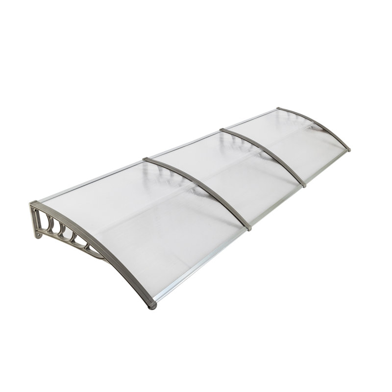 116.5" W x 37.8" D Convex Awning, Transparent/Gray