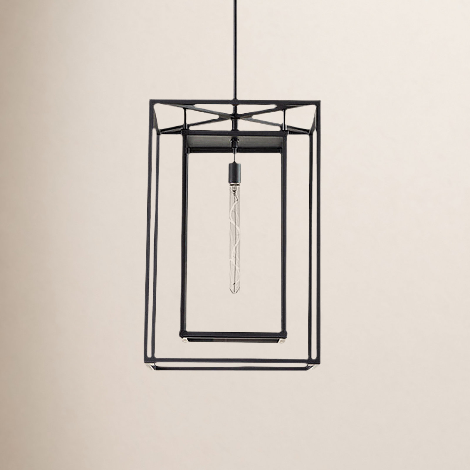 Caliana Outdoor Hanging Lantern, Black