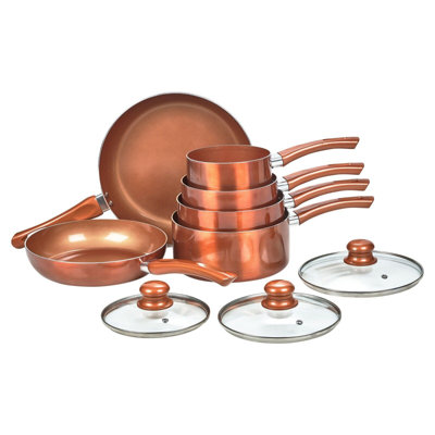 Kyree 7 - Piece Non-Stick Copper Cookware Set