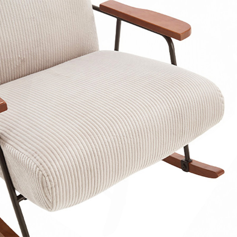 Chaise berçante, fauteuil d'appoint moderne, Beige