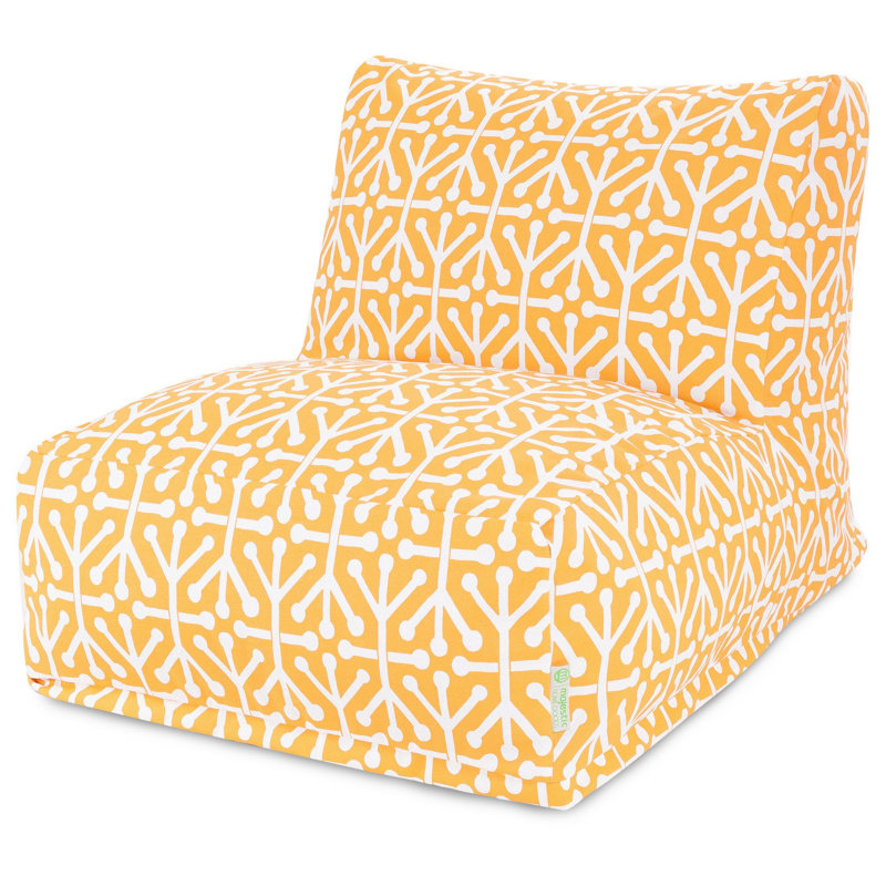 Nerys Polyester Outdoor Friendly Bean Bag Chair & Lounger, Citrus