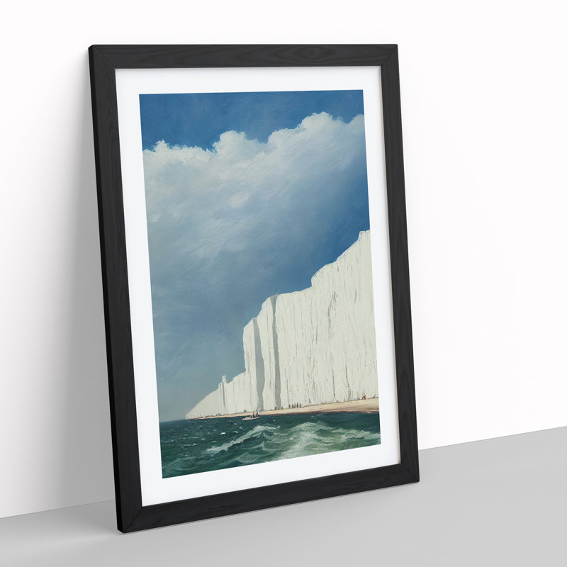 XV1022-5224X White Cliffs Of Dover Landscape - Single Picture Frame Print, Black Framed, 46cm H x 34cm W