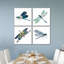 Libellules bleues, reproduction sur toile-1698123321
