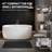51" Freestanding Solid Surface Bathtub Modern Designed Resin Stone Bathtub With Pop-Up Drainage And Overflow Pipes