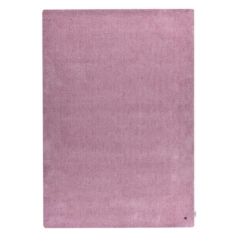Cozy Handmade High Pile Pink Rug, Rectangle 85 x 155cm
