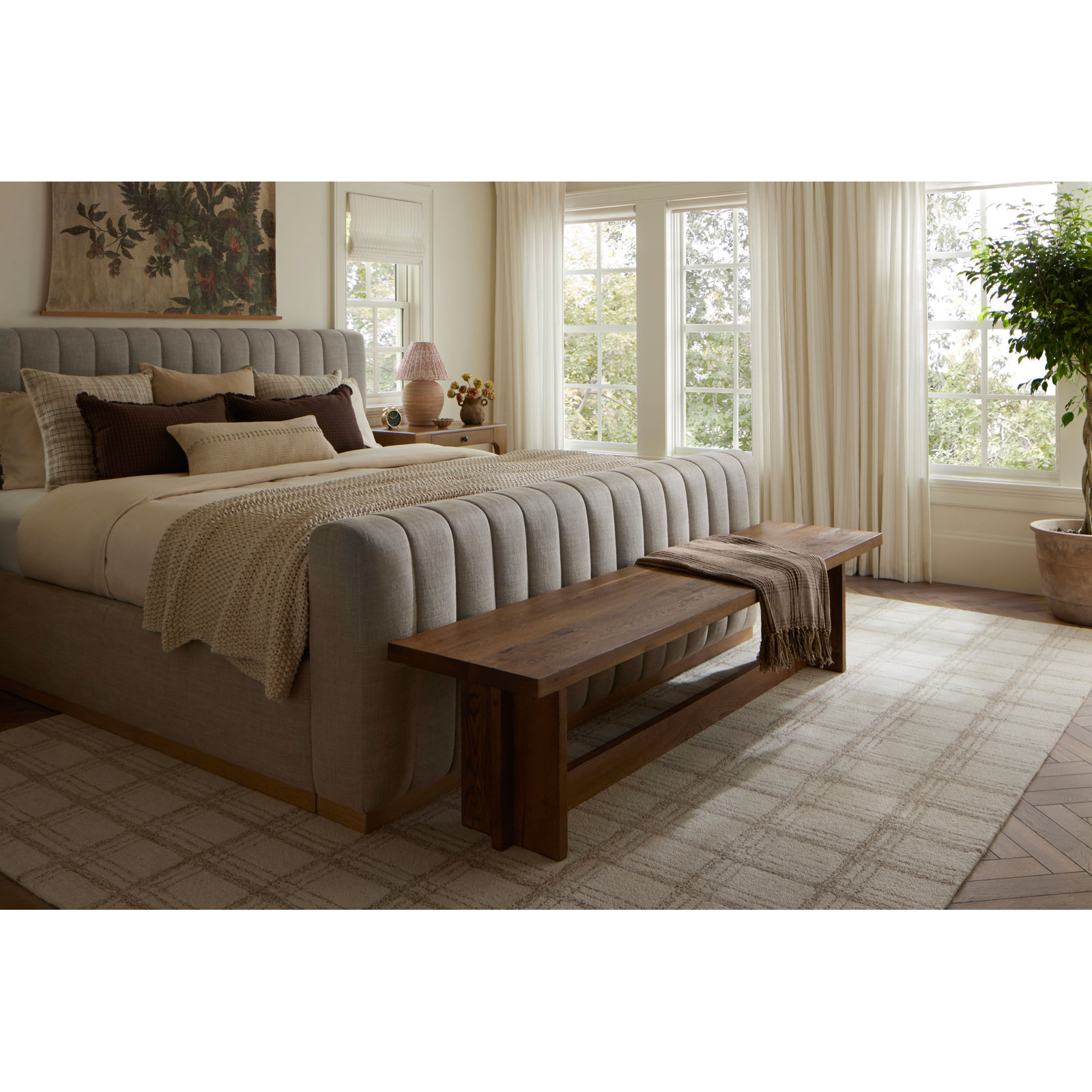 Chris Loves Julia x Loloi Polly Cream Sand Rug, Rectangle 9'3" x 13'